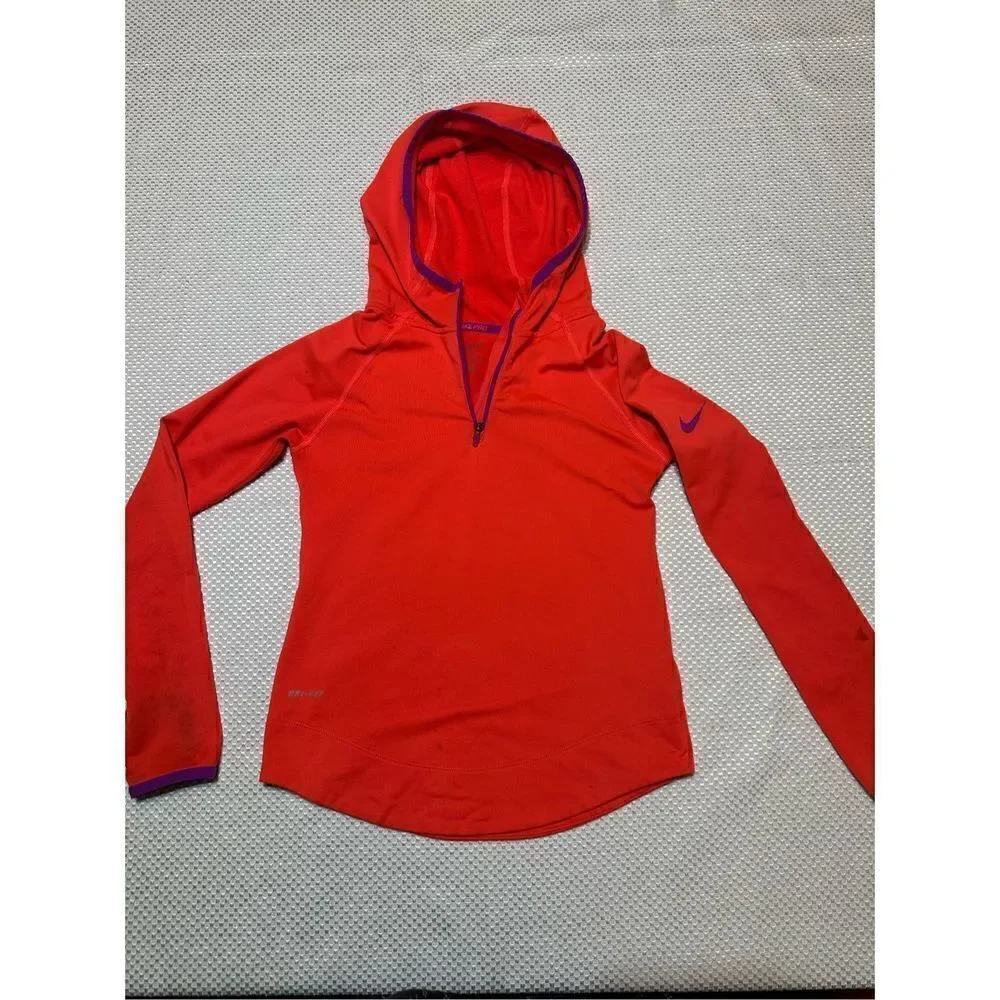 Nike pro orange kids hoodie (has flaws) size M